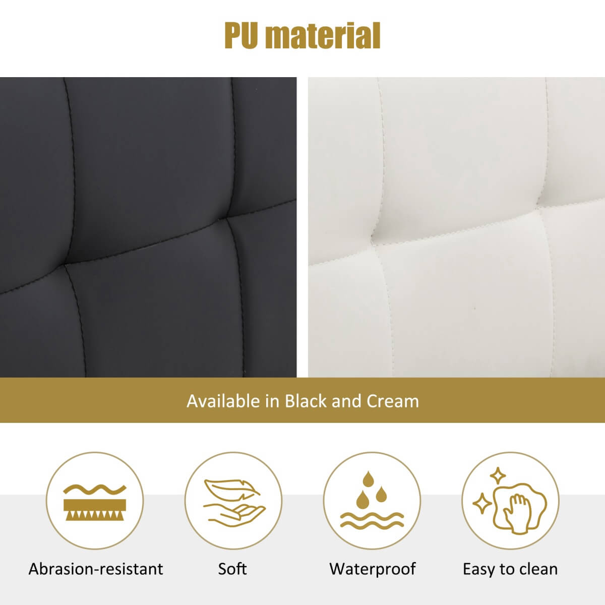 4ft6 Double Upholstered Bed – PU Hydraulic Bed with Concealed Headboard & Bed Box Storage