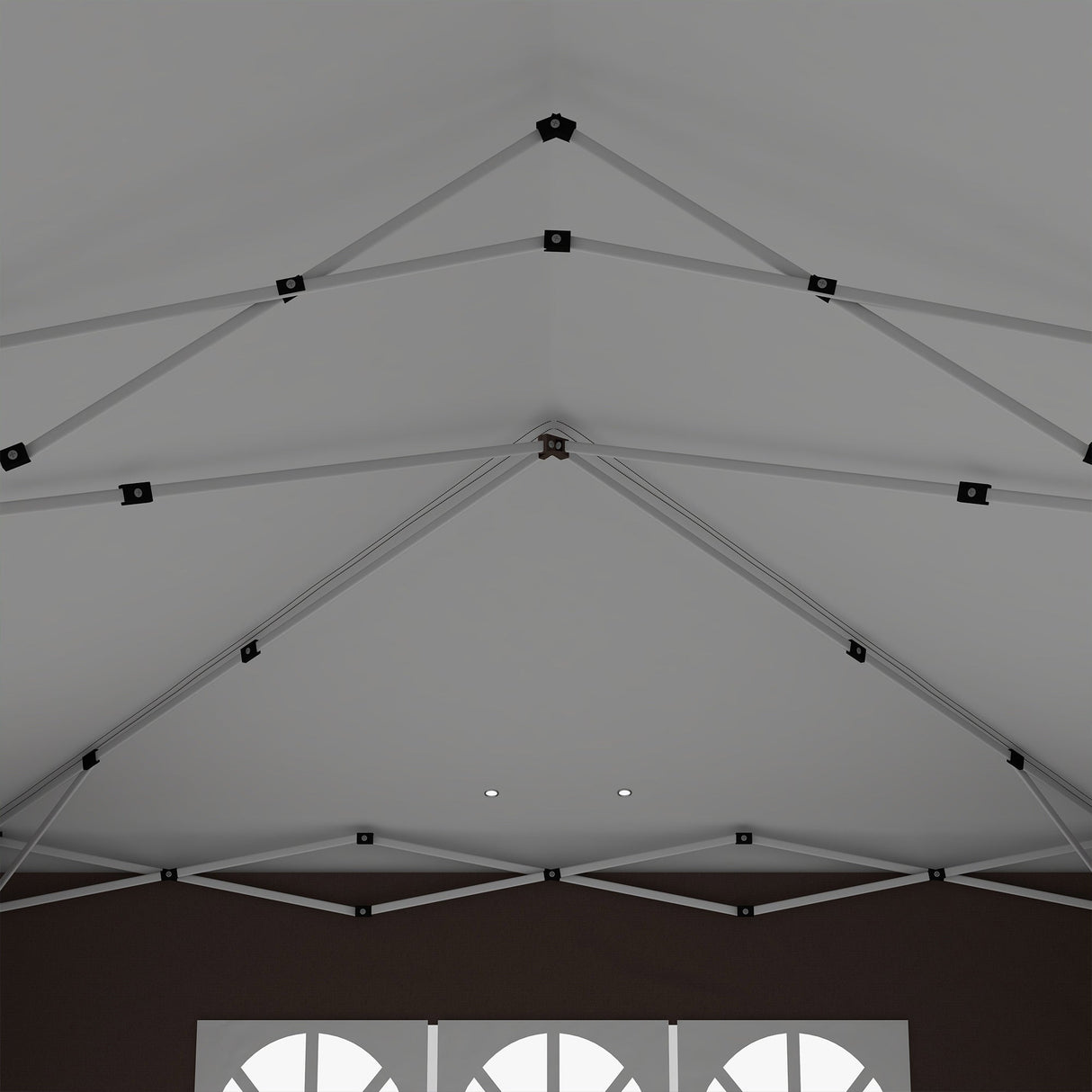 Pop Up Gazebo, 3x6m with Sides and Windows, Brown