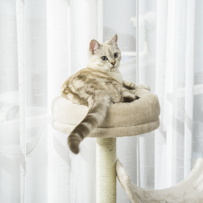 Cat Tree for Indoor Cats, Scratching Post Activity Center, Beige