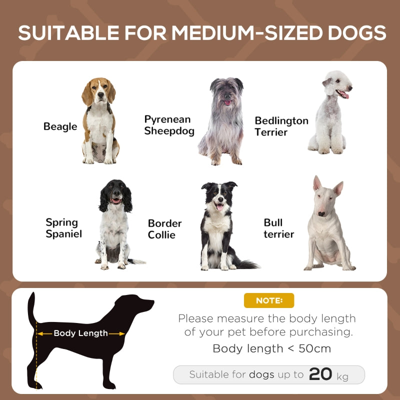 Raised Dog Bed Waterproof Elevated Pet Cot Breathable Mesh UV Protection Canopy Brown