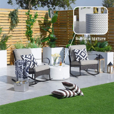 White Waterproof Outdoor Coffee Table - PAT-2462TA