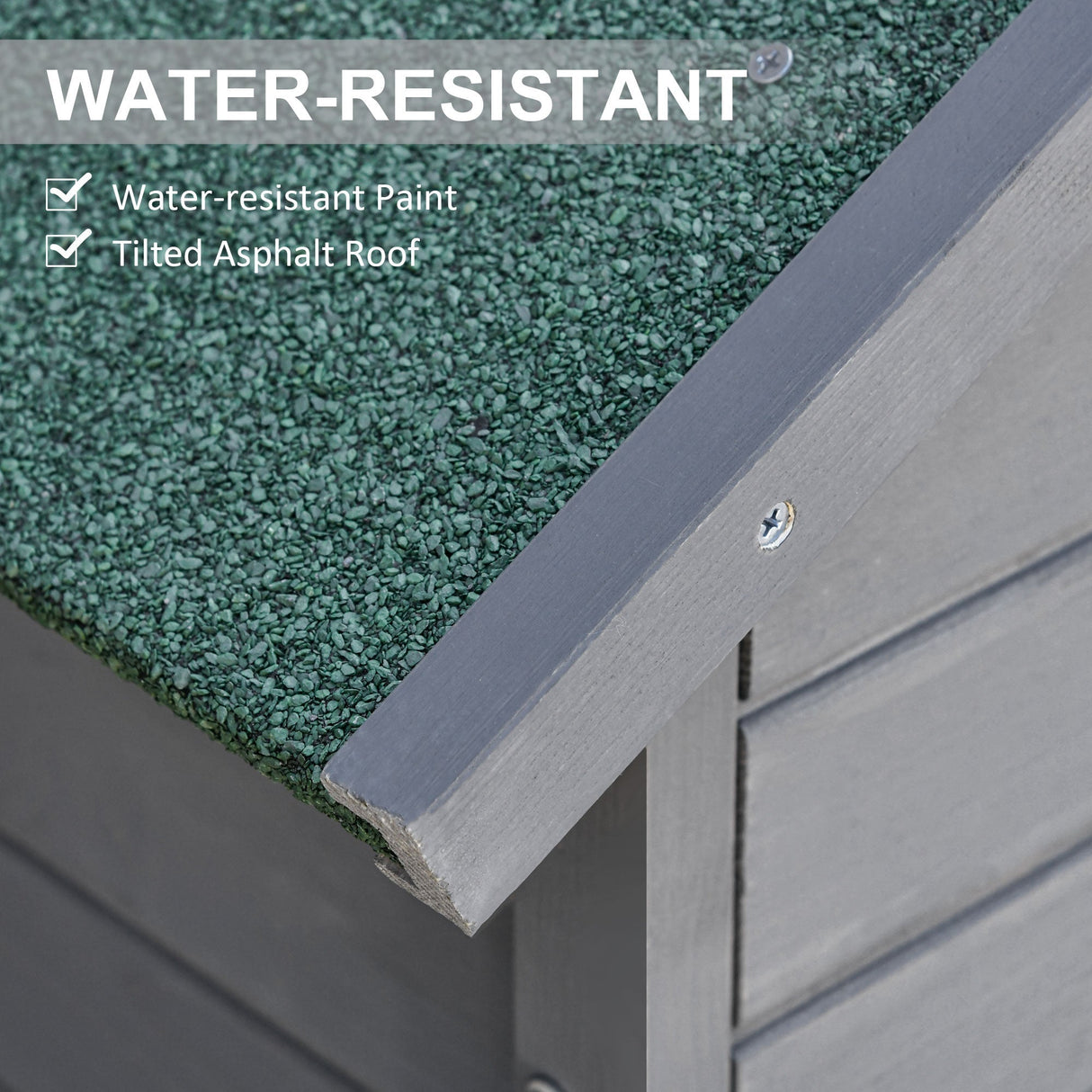 Wooden Garden Storage Shed with 3 Shelves, Lockable Doors, Dark Grey