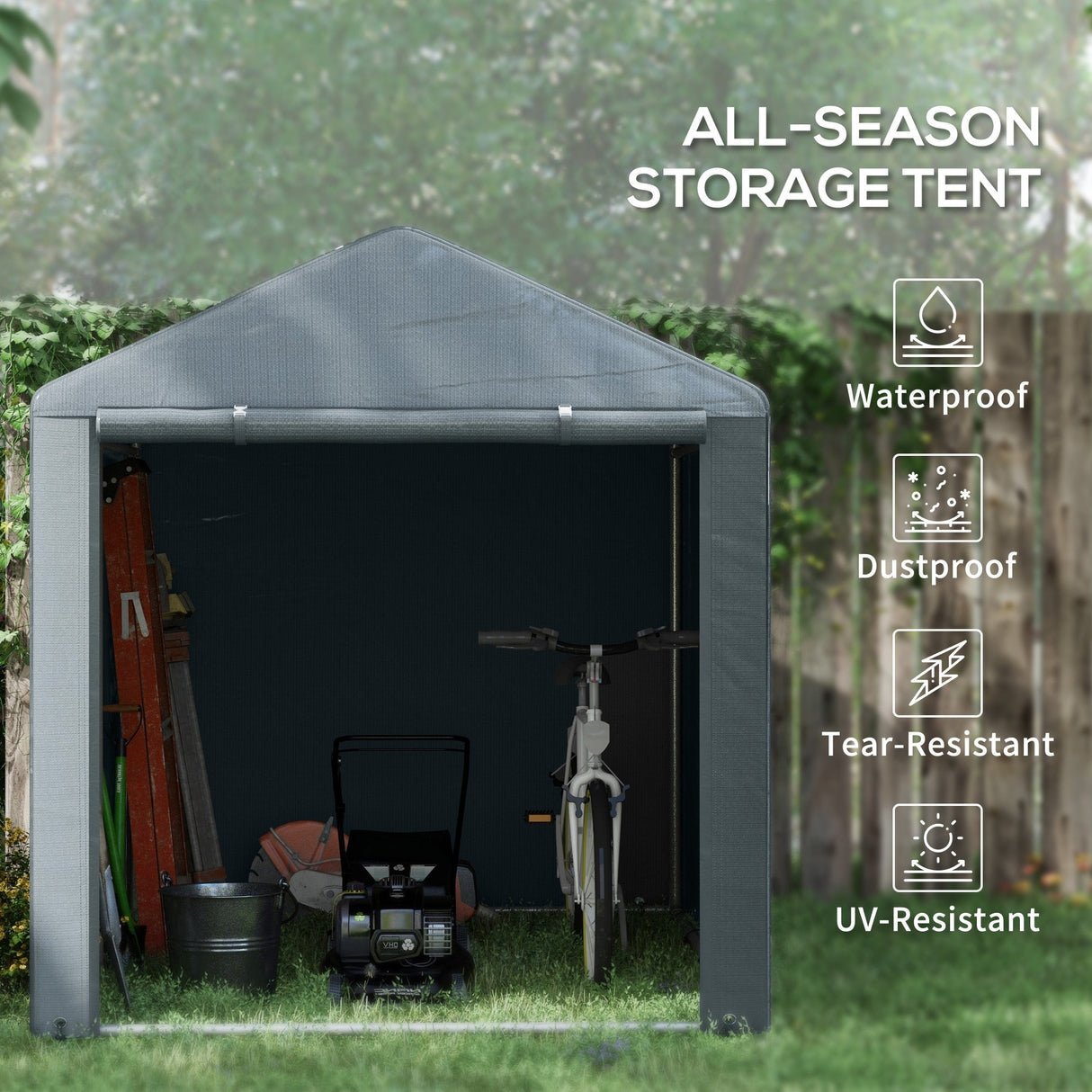 Outdoor Storage Tent 2.2 x 1.6m with Accessories - Dark Grey