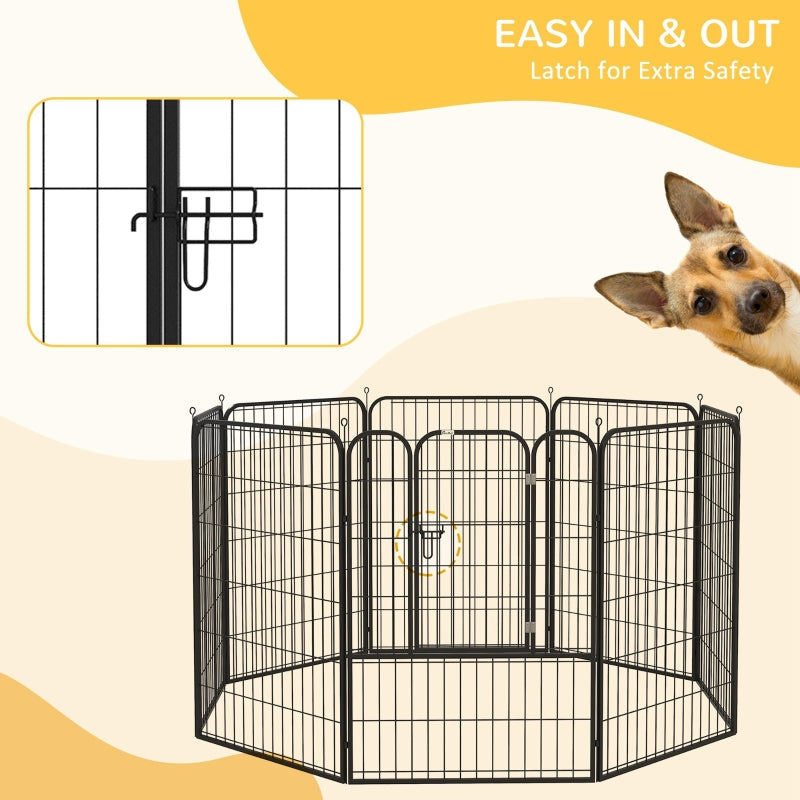 8 Panels Puppy Playpen, Heavy Duty Indoor Outdoor - Black