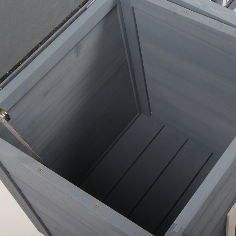 Rabbit Hutch Outdoor, Guinea Pig House, Bunny Run Cage, Grey