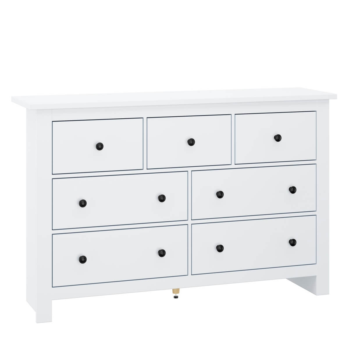 White Sideboard with 7 Drawers - Storage Cabinet for Living Room & Kitchen