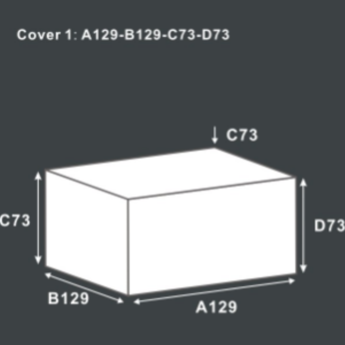 Waterproof Outdoor Furniture Cover RC-2023 – Heavy Duty, All-Season Protection (129 × 129 × 73 cm)
