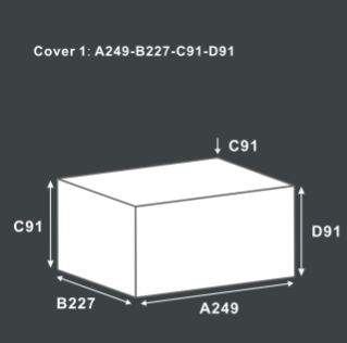 Rectangular Garden Furniture Cover - Black Waterproof Outdoor Patio Protector