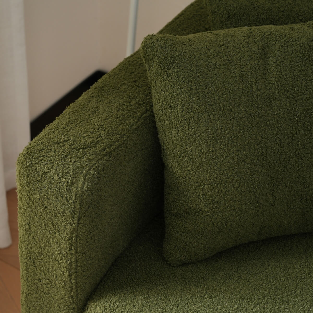 Convertible Sofa Bed with Adjustable Backrest - Modern Recliner Sofa with Gold Legs and Storage Pockets, Green