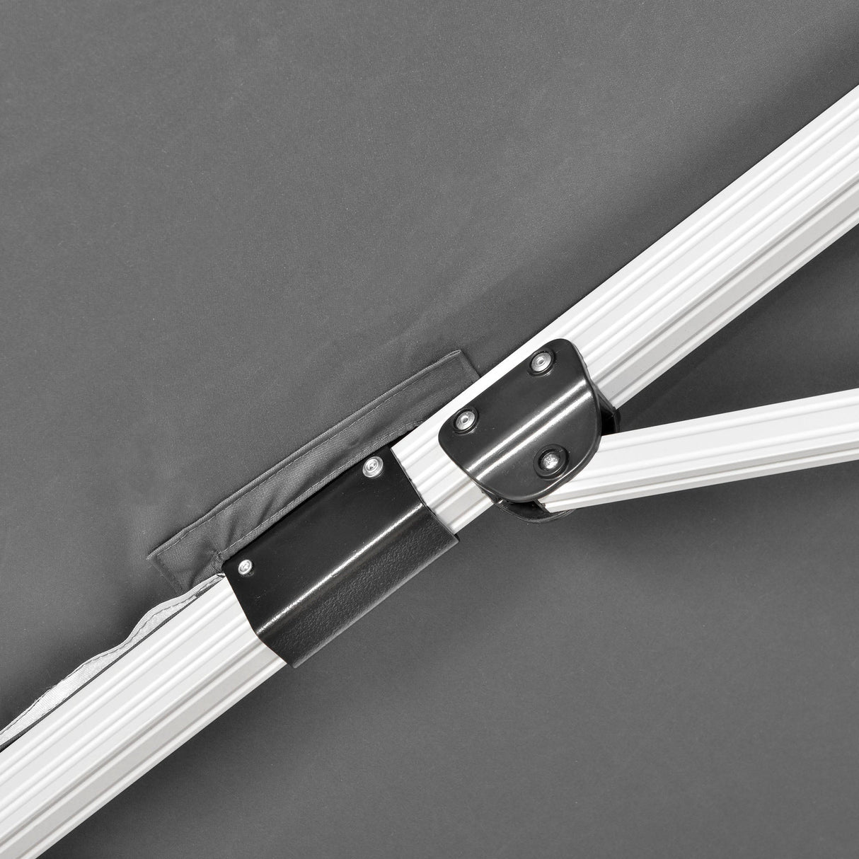 Cantilever Roma Parasol, Square Garden Umbrella with Cross Base, Crank, Tilt, 360?? Rotation, Aluminium Frame, Grey