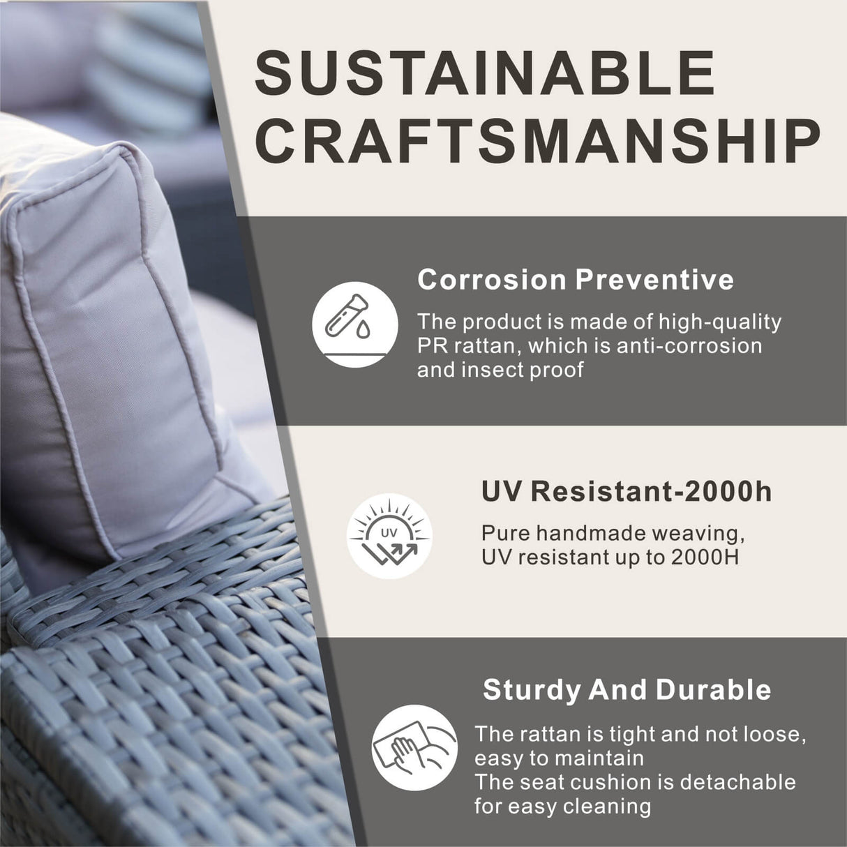 7-Seater Outdoor Sofa Set with Storage Box - PAS-1503-GR