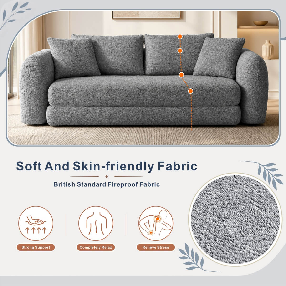 SOFTY Compressed Pull-Out Sofa Bed - Grey