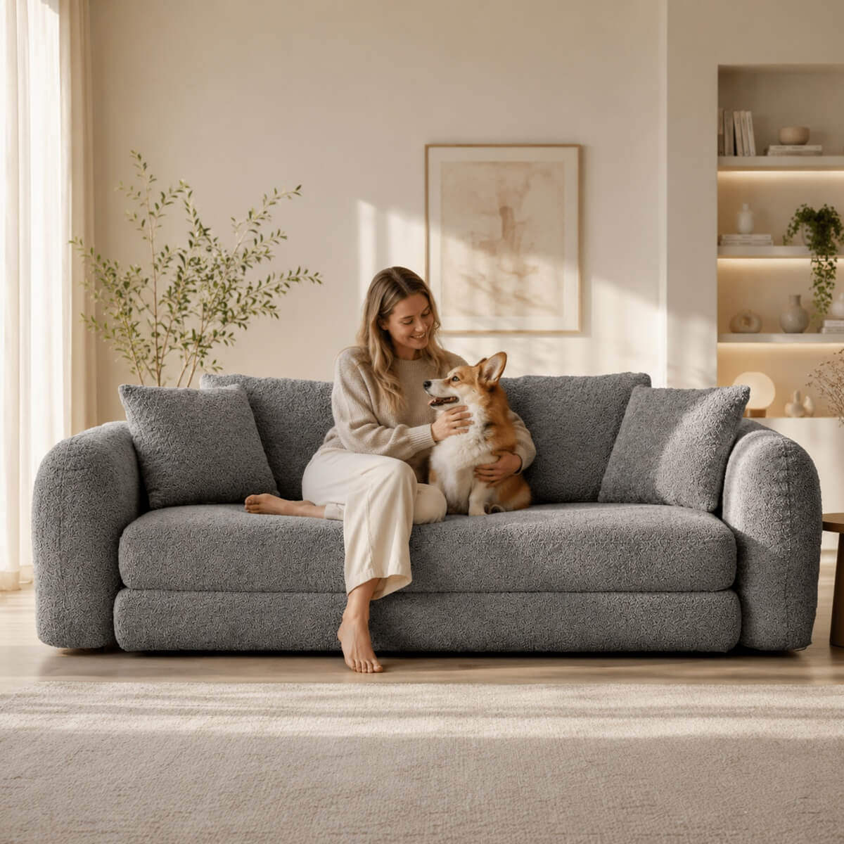 SOFTY Compressed Pull-Out Sofa Bed - Grey