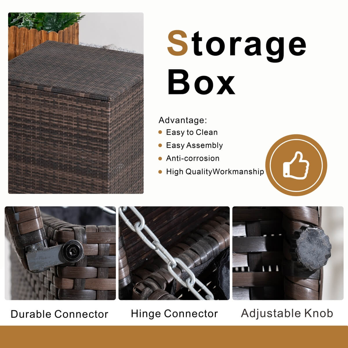 8 Seater Outdoor Garden Lounge Set – Rattan Sofa with Coffee Table and Side Table with Built-In Storage, Footstools and Cushions Included