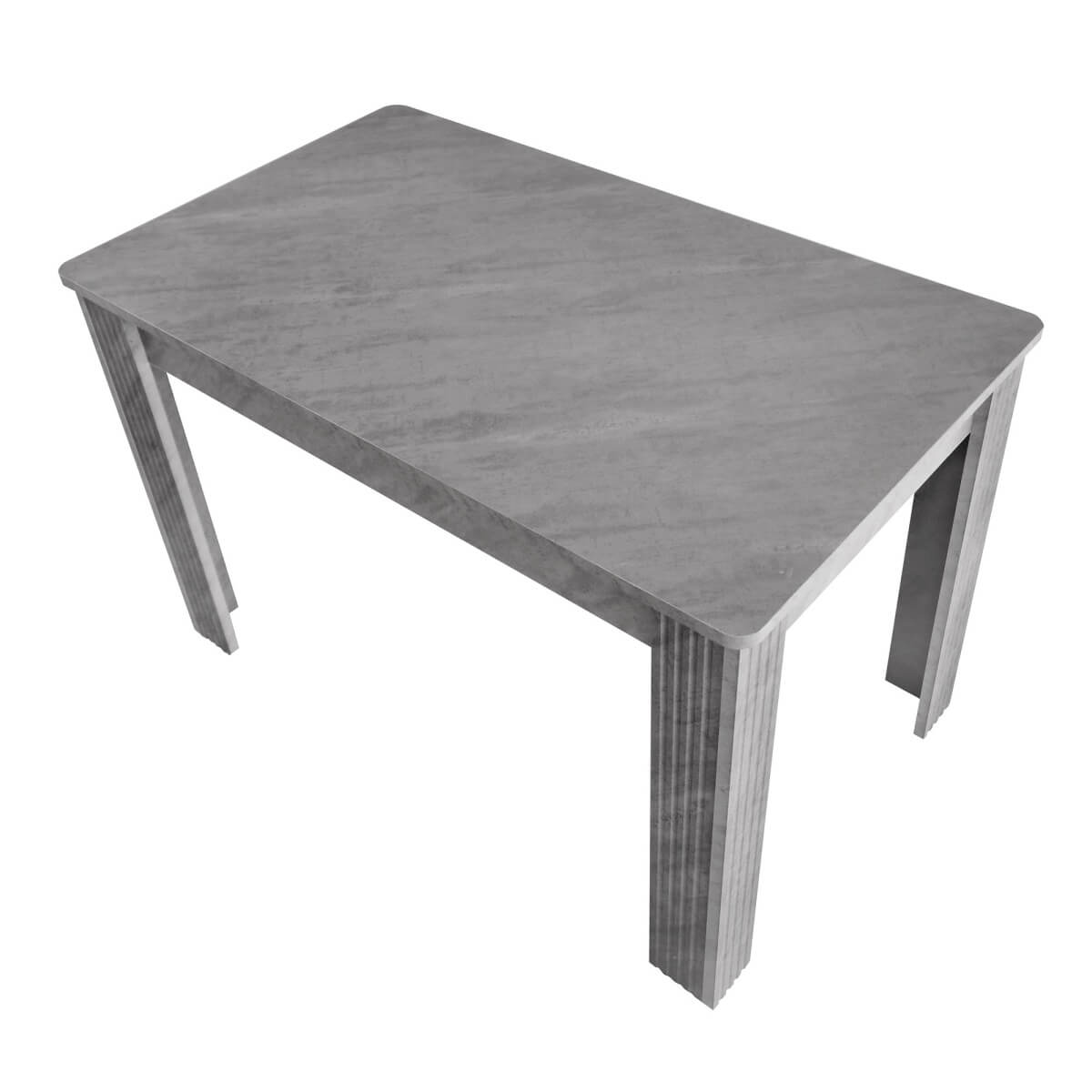 4-Seater Dining Table – Grey MDF Wood Rectangular Table for Kitchen, Dining Room or Café