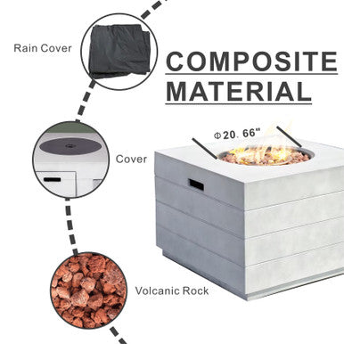 Stylish Square Outdoor Fire Pit Table - PAG-2140