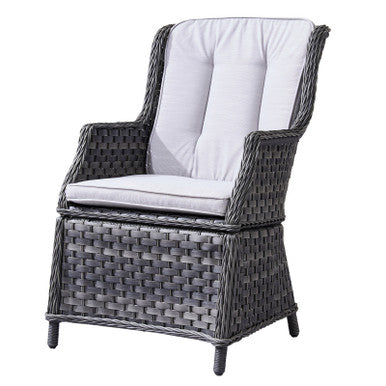 3 Piece Grey Rattan Bistro Set - Outdoor Garden Table and Chairs