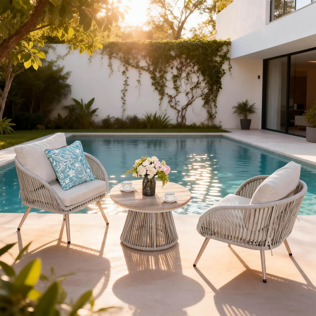 Outdoor Metal Bistro Set - Garden Furniture for Small Spaces