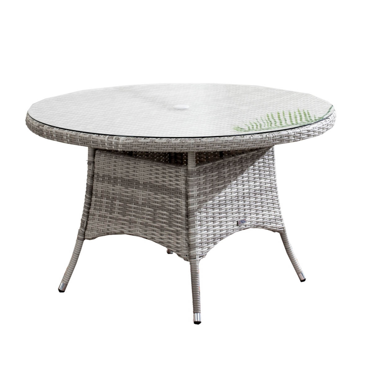 4 Seater Round Rattan Outdoor Dining Table - Garden Patio Dining Table
