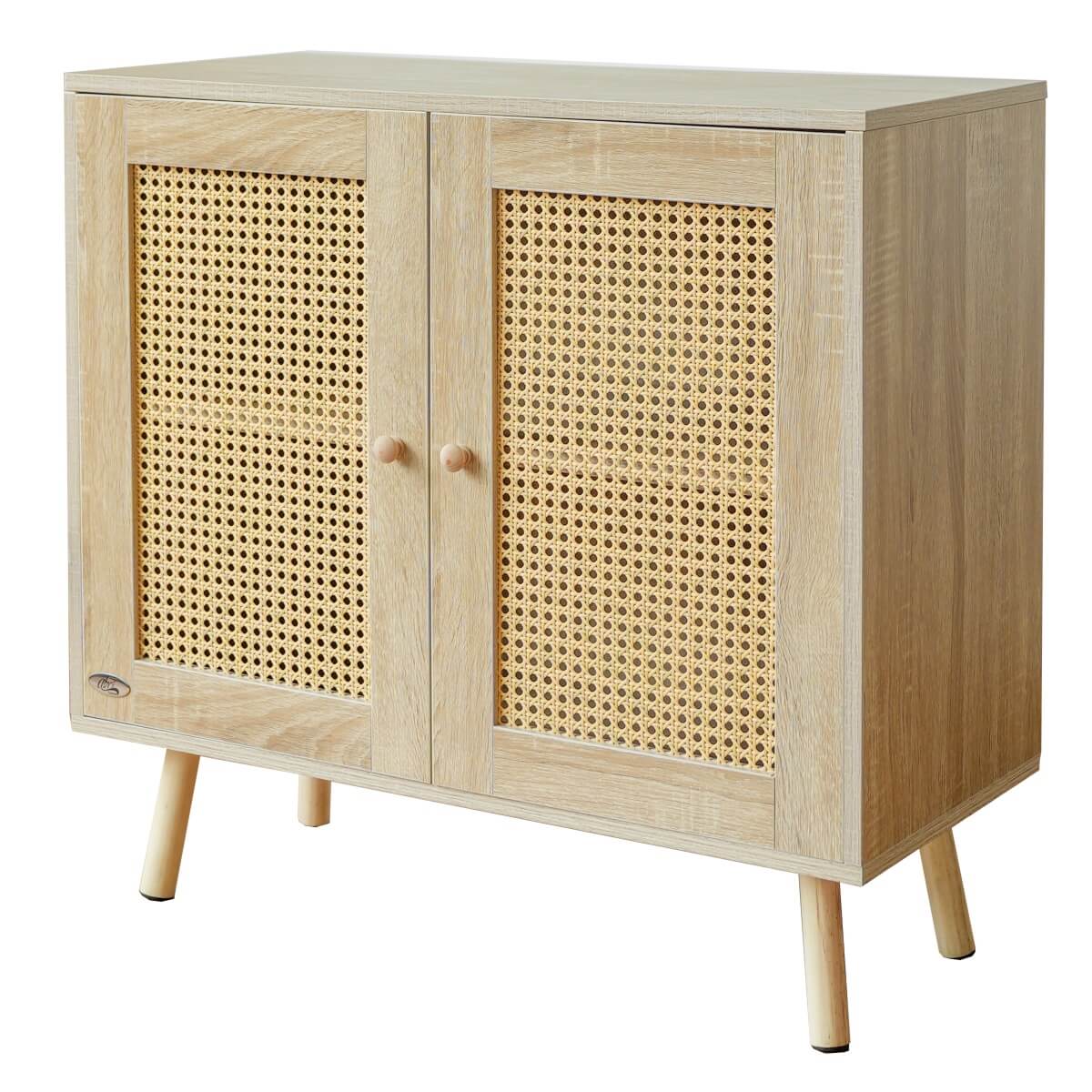 Wooden Storage Cupboard with Double Doors - Freestanding Storage Cabinet