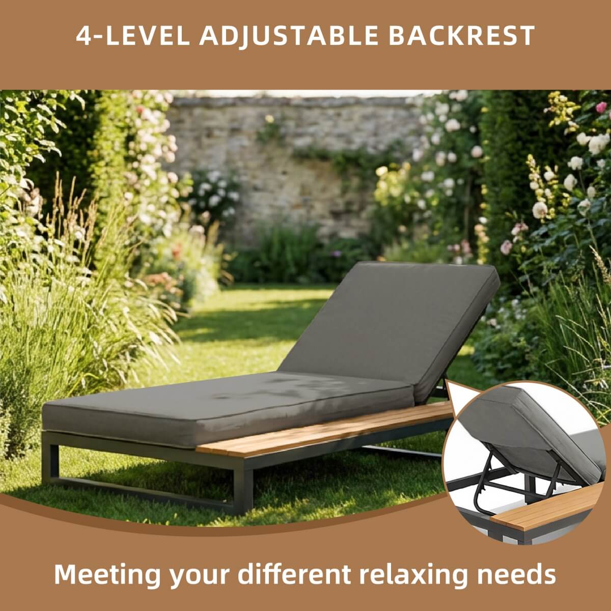 Outdoor Patio Daybed – Double Sun Lounger with Adjustable Backrest, Waterproof Multifunctional Sofa Bed for Garden, Patio & Poolside