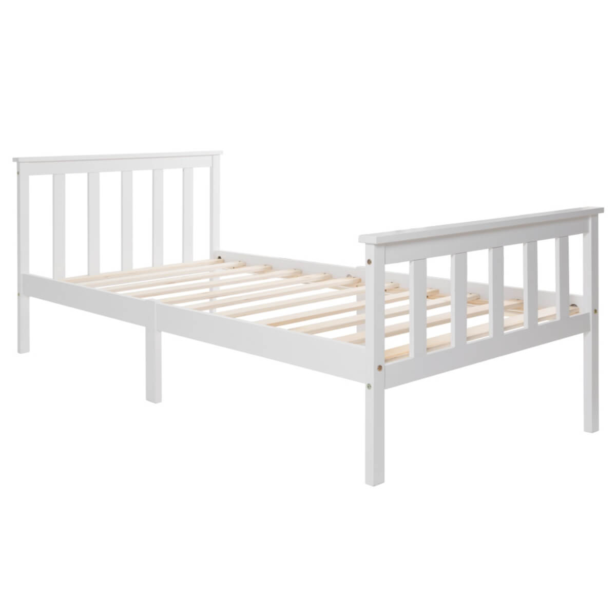 3ft Single Solid Pine Bed Frame — White Wooden Bed for Adults & Kids