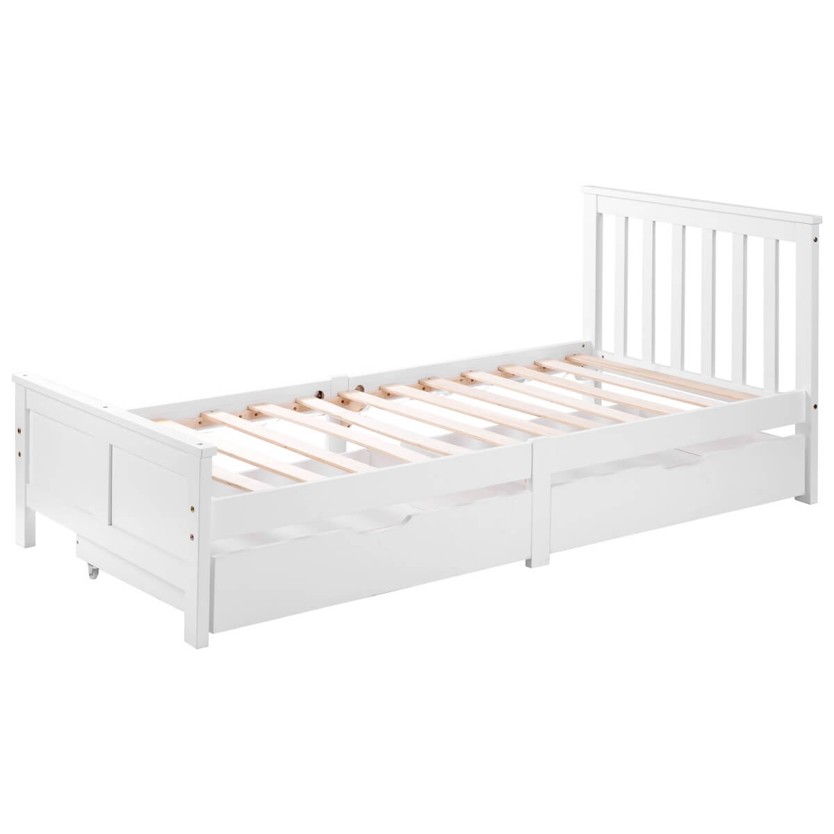 3FT Single Wooden Storage Bed - Solid Pine Bed Frame with Drawers