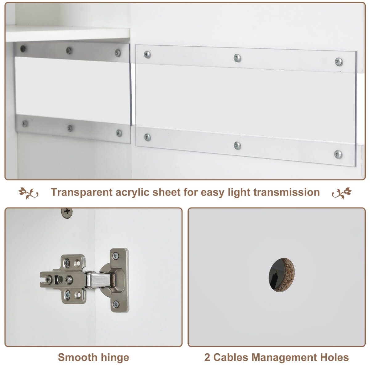 White High Gloss & Matt Sideboard Cabinet — LED Storage Unit for Dining Room & Living Room