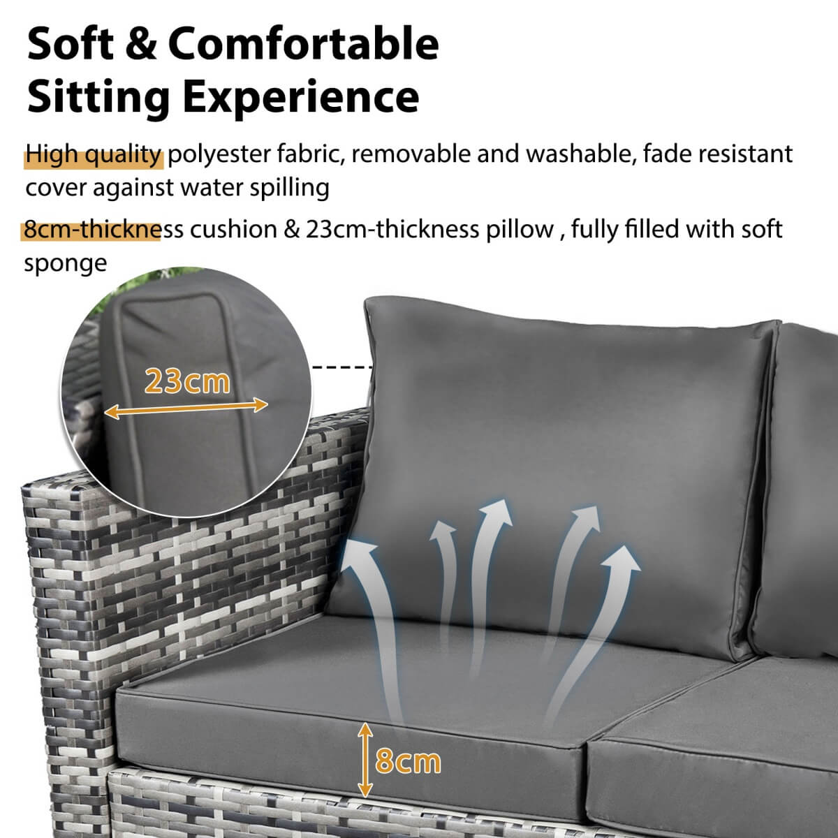 Garden Corner Rattan Sofa Set — Outdoor Furniture with Coffee Table & 2 Stools