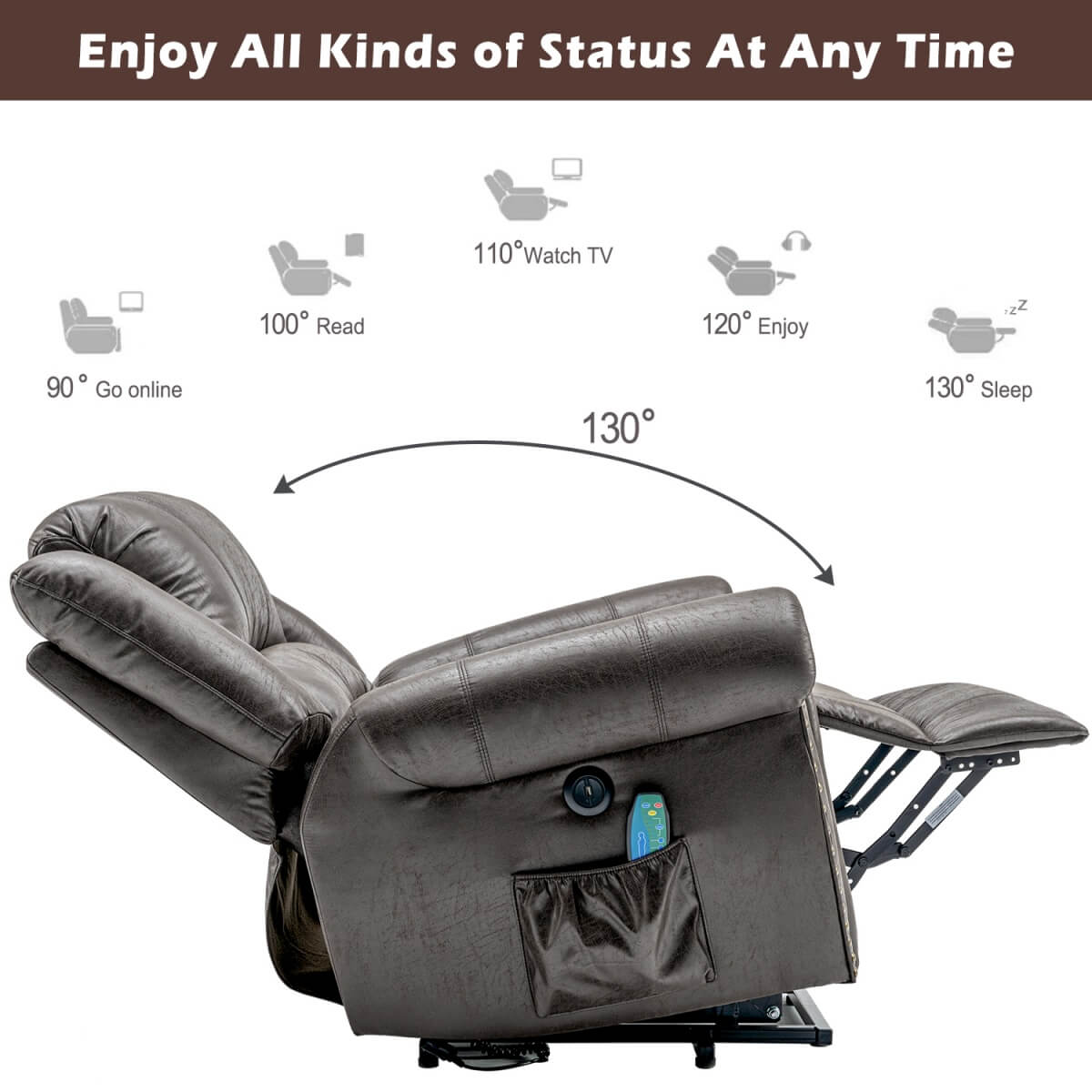 Heavy Duty Power Lift Recliner – Electric Massage and Heat Chair with USB Port for Elderly