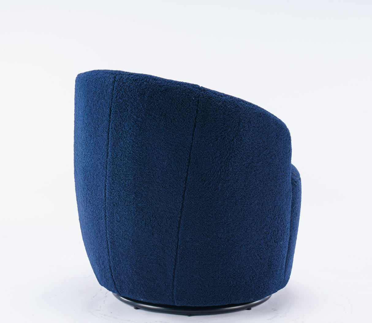 Teddy Fabric Swivel Accent Armchair Barrel Chair With Black Powder Coating Metal Ring, Blue