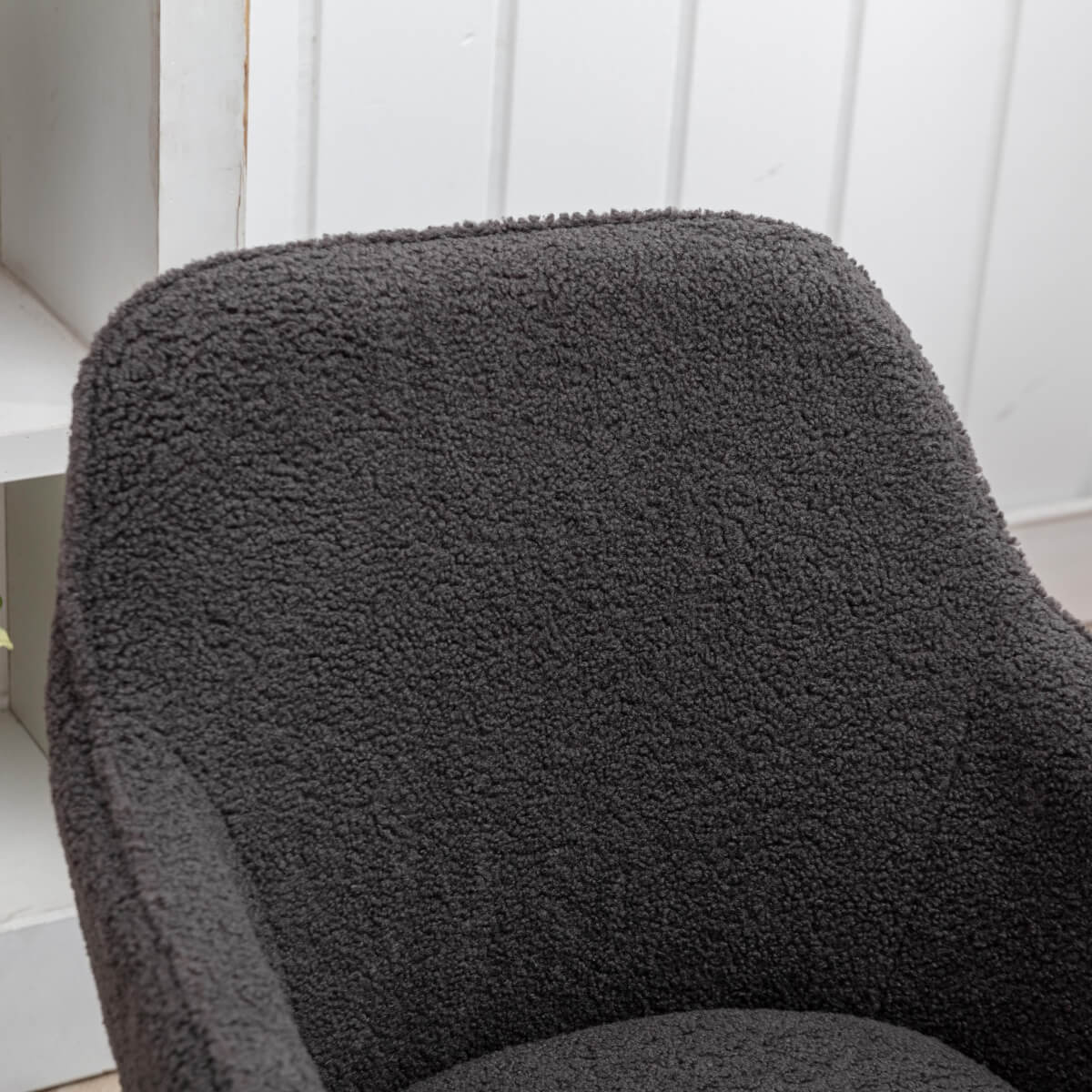 Teddy Fabric Swivel Office Chair - Adjustable Height with Gold Legs, Dark Grey