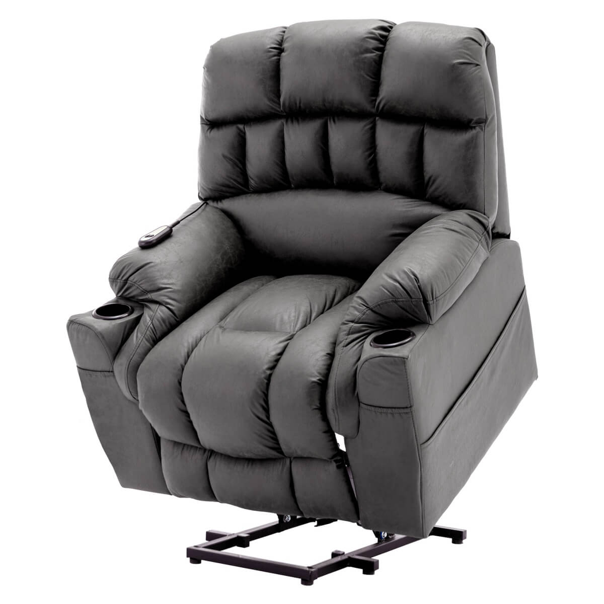 Electric Lift Recliner Chair for Elderly - Massage Chair with Cup Holders, Single Sofa