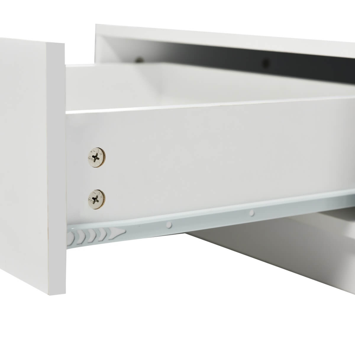 White High Gloss LED Coffee Table with 2 Drawers - Modern Storage Tea Table with 16 Colour Lights