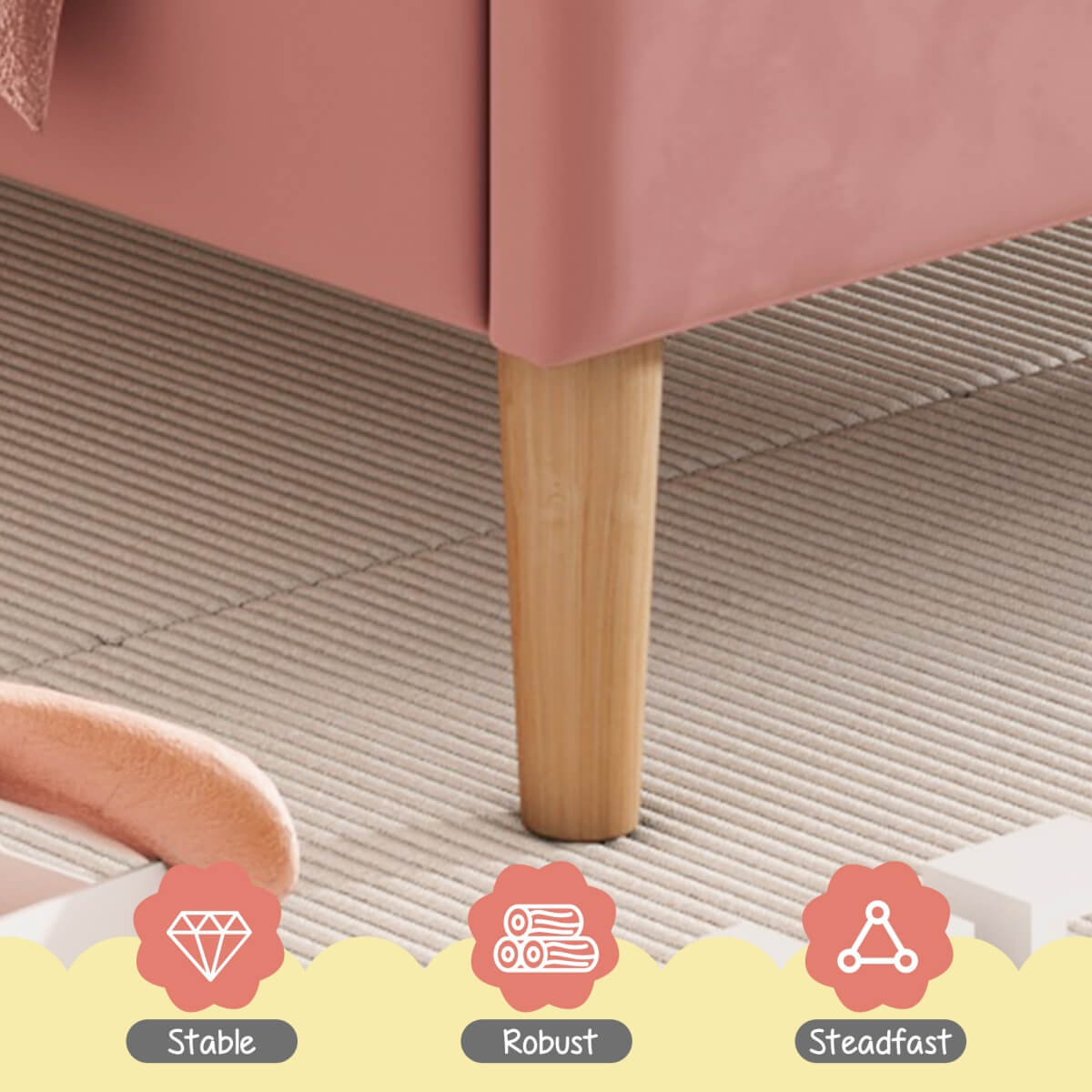 Upholstered 3FT Single Bed - Velvet Slatted Bed with Adjustable Headboard for Teens & Adults