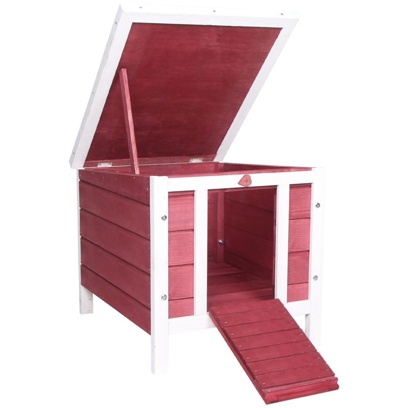 Rabbit Hutch Wooden, 51 x 42 x 43 cm, Red