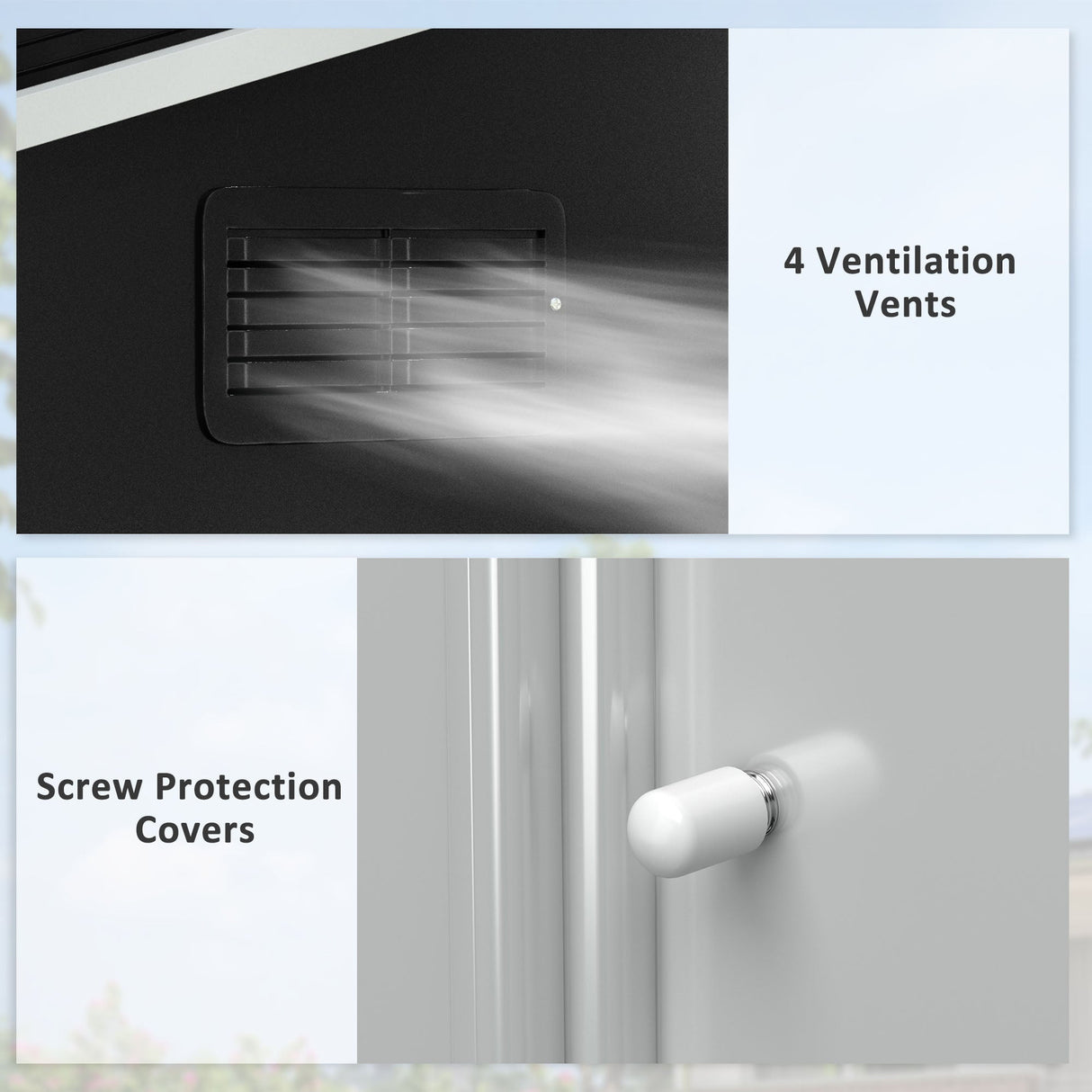 Metal Garden Shed, 7.7 x 5.7ft, Galvanised Outdoor Tool Storage with Ventilation and Sliding Doors, Grey