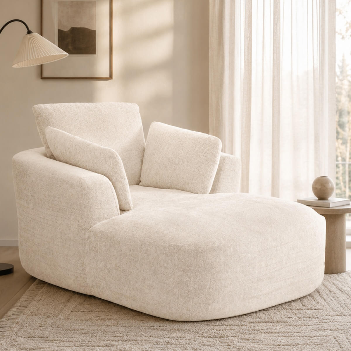 SOFTY Compressed Indoor Lounge Sofa Chair - Beige