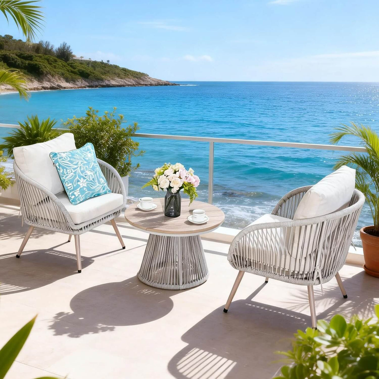 Outdoor Metal Bistro Set - Garden Furniture for Small Spaces