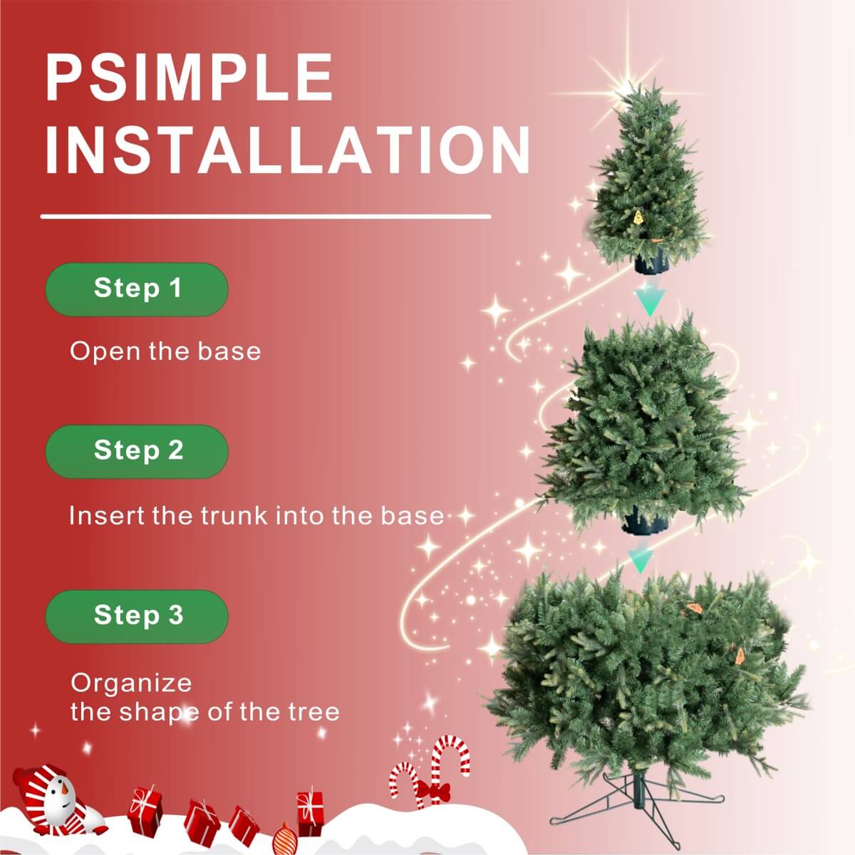 Realistic Full Green PE & PVC Artificial Christmas Tree - Lush Mixed-Foliage Xmas Tree for Festive Home Decoration, 6.5ft/7.5ft/8.5ft