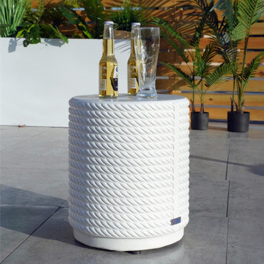 White Waterproof Outdoor Side Table - PAT-2462ST