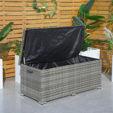 Medium Outdoor Rectangular Woven Rattan Storage Box - PA-3256M