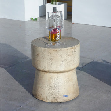 Outdoor Imitation Wood Waterproof Cylindrical Edge Coffee Table - PAT-2464ST