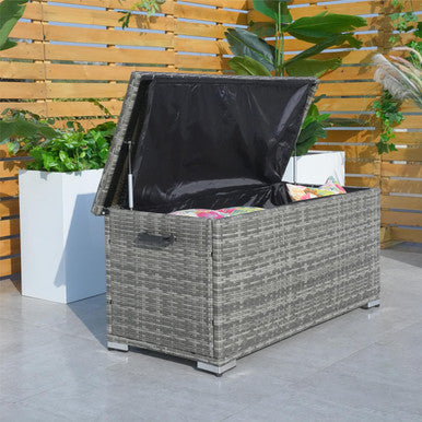 Small Outdoor Iron Frame Waterproof Rattan Storage Box - PA-3256S