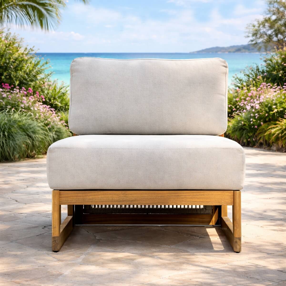 CAVEN Solid Wood Outdoor Middle Sofa Module