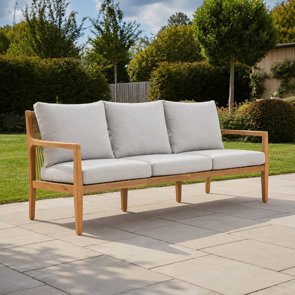 SOLARA Solid Wood 3-Seater Sofa