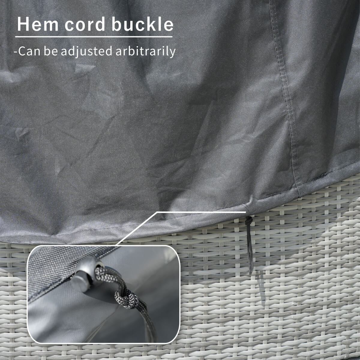 Waterproof Round Outdoor Furniture Cover RC-28R – Heavy Duty, All-Season Protection (Ø235 × 70 cm)