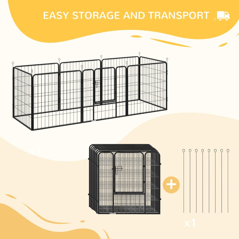 Puppy Playpen 8 Panels Heavy Duty, for Small and Medium Dogs, Black