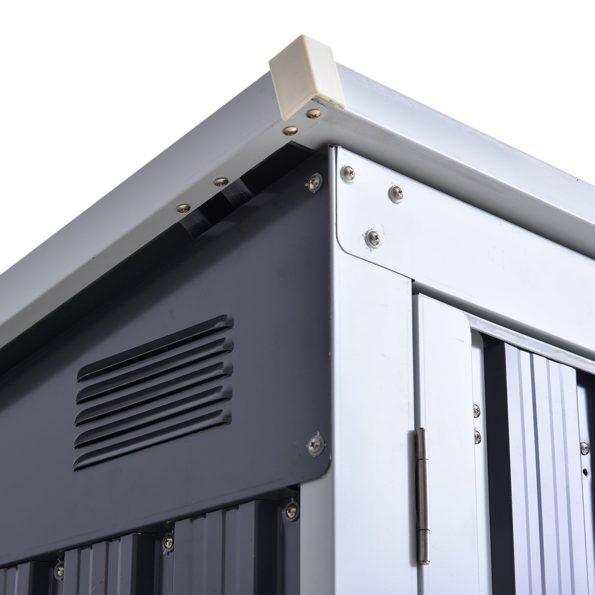 Two-Bin Storage Shelter, Corrugated Steel, Black