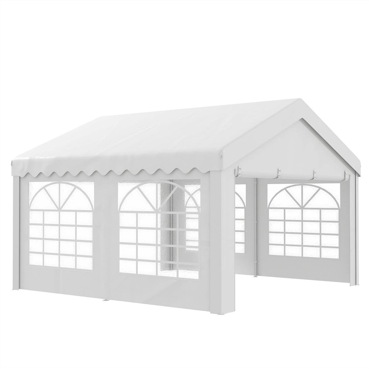 Marquee Party Tent, 4m x 4m Heavy Duty Galvanised Steel, White